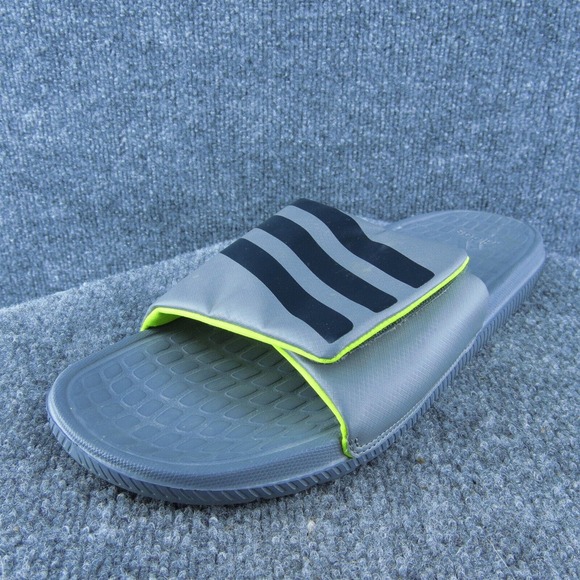 adidas Men Slide Sandals Gray Synthetic Hook & Loop‎ Size 11 Medium - Picture 1 of 10